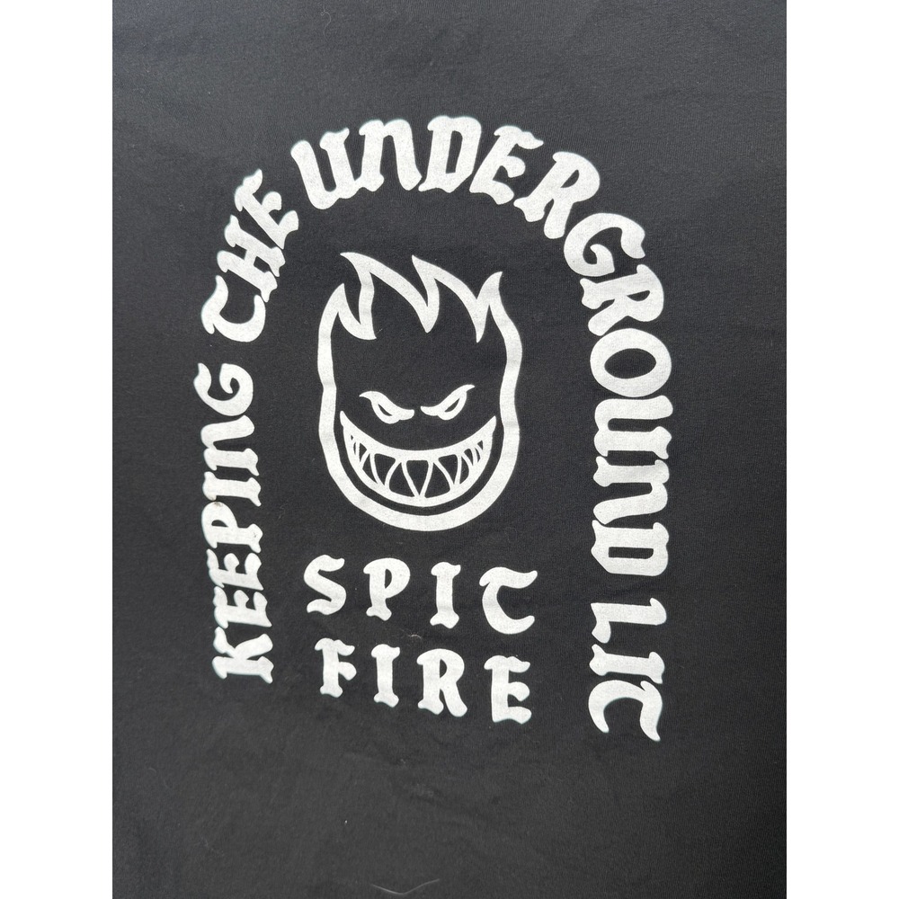 Spitfire Wheels Mens Black Long Sleeve Keeping The Underground Lit Shirt Large